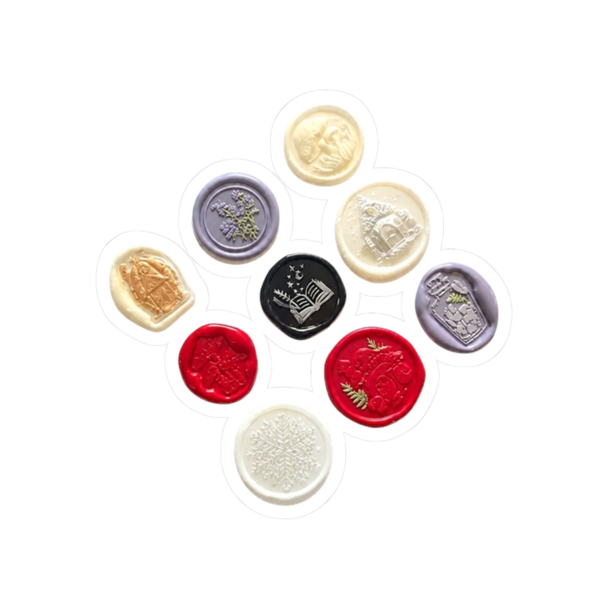 Emily Wilde’s Encyclopedia of Faeries Inspired Fantasy Mushroom Self-Adhesive Wax Seal Stamp Sticker Set - alternate angle 3, merchandise